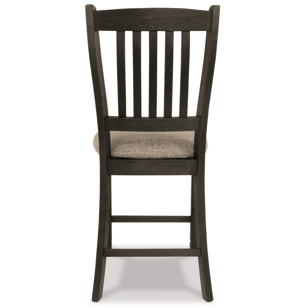 Ashley Trekk Counter Height Chair Set of 2 Slatted Back Black Polyester BM329790