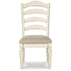 Ashley Alyn Dining Side Chair Set of 2 Ladderback Distressed White Wood BM329791