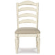 Ashley Alyn Dining Side Chair Set of 2 Ladderback Distressed White Wood BM329791