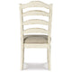 Ashley Alyn Dining Side Chair Set of 2 Ladderback Distressed White Wood BM329791