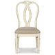 Ashley Alyn Dining Side Chairs Set of 2 Ribbon Back Distressed White Wood BM329792
