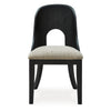 Ashley Robeck Dining Side Chair Set of 2 Herringbone Polyester Black Wood BM329801