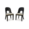 Ashley Robeck Dining Side Chair Set of 2, Herringbone Polyester, Black Wood