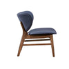 Isina Dining Side Chair Slate Blue Polyester Walnut Brown Solid Wood BM329810