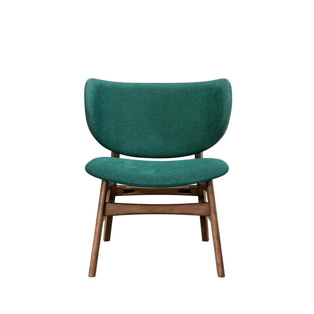 Isina Dining Side Chair Rich Green Polyester Walnut Brown Solid Wood BM329811