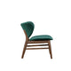Isina Dining Side Chair Rich Green Polyester Walnut Brown Solid Wood BM329811