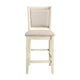 Han Counter Chair Set of 2 Beige Fabric Ivory Solid Rubberwood BM329812