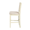 Han Counter Chair Set of 2 Beige Fabric Ivory Solid Rubberwood BM329812