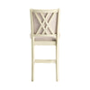 Han Counter Chair Set of 2 Beige Fabric Ivory Solid Rubberwood BM329812