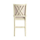 Han Counter Chair Set of 2 Beige Fabric Ivory Solid Rubberwood BM329812