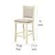 Han Counter Chair Set of 2 Beige Fabric Ivory Solid Rubberwood BM329812