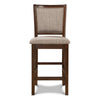 Han Counter Chair Set of 2 Light Brown Cherry Brown Solid Wood BM329813
