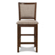 Han Counter Chair Set of 2 Light Brown Cherry Brown Solid Wood BM329813