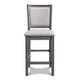 Han Counter Chair Set of 2 Light Gray Fabric Dark Gray Solid Wood BM329814