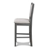 Han Counter Chair Set of 2 Light Gray Fabric Dark Gray Solid Wood BM329814