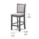 Han Counter Chair Set of 2 Light Gray Fabric Dark Gray Solid Wood BM329814