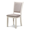 Han Dining Chair Set of 2, Light Brown Fabric, Beige Solid Rubberwood