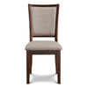 Han Dining Chair Set of 2 Light Brown Fabric Cherry Brown Solid Wood