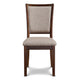 Han Dining Chair Set of 2 Light Brown Fabric Cherry Brown Solid Wood