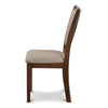 Han Dining Chair Set of 2 Light Brown Fabric Cherry Brown Solid Wood