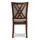 Han Dining Chair Set of 2 Light Brown Fabric Cherry Brown Solid Wood