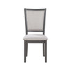 Han Dining Chair Set of 2 Light Gray Fabric Dark Gray Solid Wood BM329817