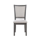 Han Dining Chair Set of 2 Light Gray Fabric Dark Gray Solid Wood BM329817