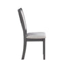 Han Dining Chair Set of 2 Light Gray Fabric Dark Gray Solid Wood BM329817
