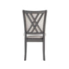 Han Dining Chair Set of 2 Light Gray Fabric Dark Gray Solid Wood BM329817