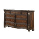 Ruth Wide Dresser Real Marble Mahogany Brown Solid Wood 9 Drawers BM329818