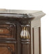 Ruth Nightstand Real Marble Mahogany Brown Solid Wood Gold 30 Inch BM329819
