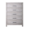Bisca Tall Dresser Chest 5 Drawer Black Metal Handles Light Gray BM329820