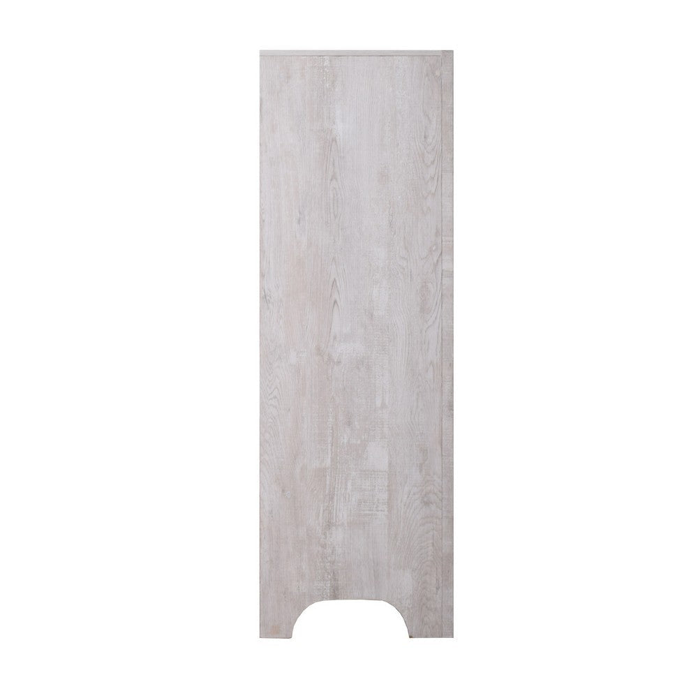 Bisca Tall Dresser Chest 5 Drawer Black Metal Handles Light Gray BM329820