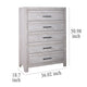 Bisca Tall Dresser Chest 5 Drawer Black Metal Handles Light Gray BM329820