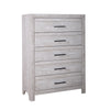 Bisca Tall Dresser Chest, 5 Drawer, Black Metal Handles, Light Gray