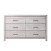Bisca 63 Inch Wide Dresser 6 Drawers Black Handles Light Gray Wood BM329821