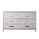 Bisca 63 Inch Wide Dresser 6 Drawers Black Handles Light Gray Wood BM329821