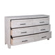 Bisca 63 Inch Wide Dresser 6 Drawers Black Handles Light Gray Wood BM329821