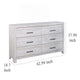 Bisca 63 Inch Wide Dresser 6 Drawers Black Handles Light Gray Wood BM329821