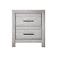Bisca Nightstand 2 Drawers Black Handles Light Gray Wood 27 Inch BM329822