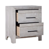 Bisca Nightstand 2 Drawers Black Handles Light Gray Wood 27 Inch BM329822