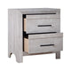 Bisca Nightstand 2 Drawers Black Handles Light Gray Wood 27 Inch BM329822