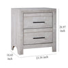 Bisca Nightstand 2 Drawers Black Handles Light Gray Wood 27 Inch BM329822