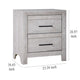 Bisca Nightstand 2 Drawers Black Handles Light Gray Wood 27 Inch BM329822