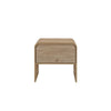 Maria Side End Table Drawer and Waterfall Style Beige Wood 22 Inch BM329827