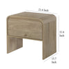 Maria Side End Table Drawer and Waterfall Style Beige Wood 22 Inch BM329827