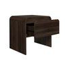 Maria Side End Table Drawer and Waterfall Style Brown Wood 22 Inch BM329828