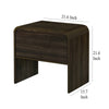 Maria Side End Table Drawer and Waterfall Style Brown Wood 22 Inch BM329828