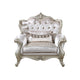 Kerra Accent Chair with Classic Gold Ornate Carvings Beige Velveteen BM329829