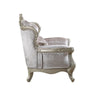 Kerra Accent Chair with Classic Gold Ornate Carvings Beige Velveteen BM329829